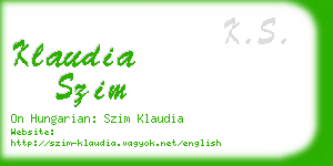 klaudia szim business card